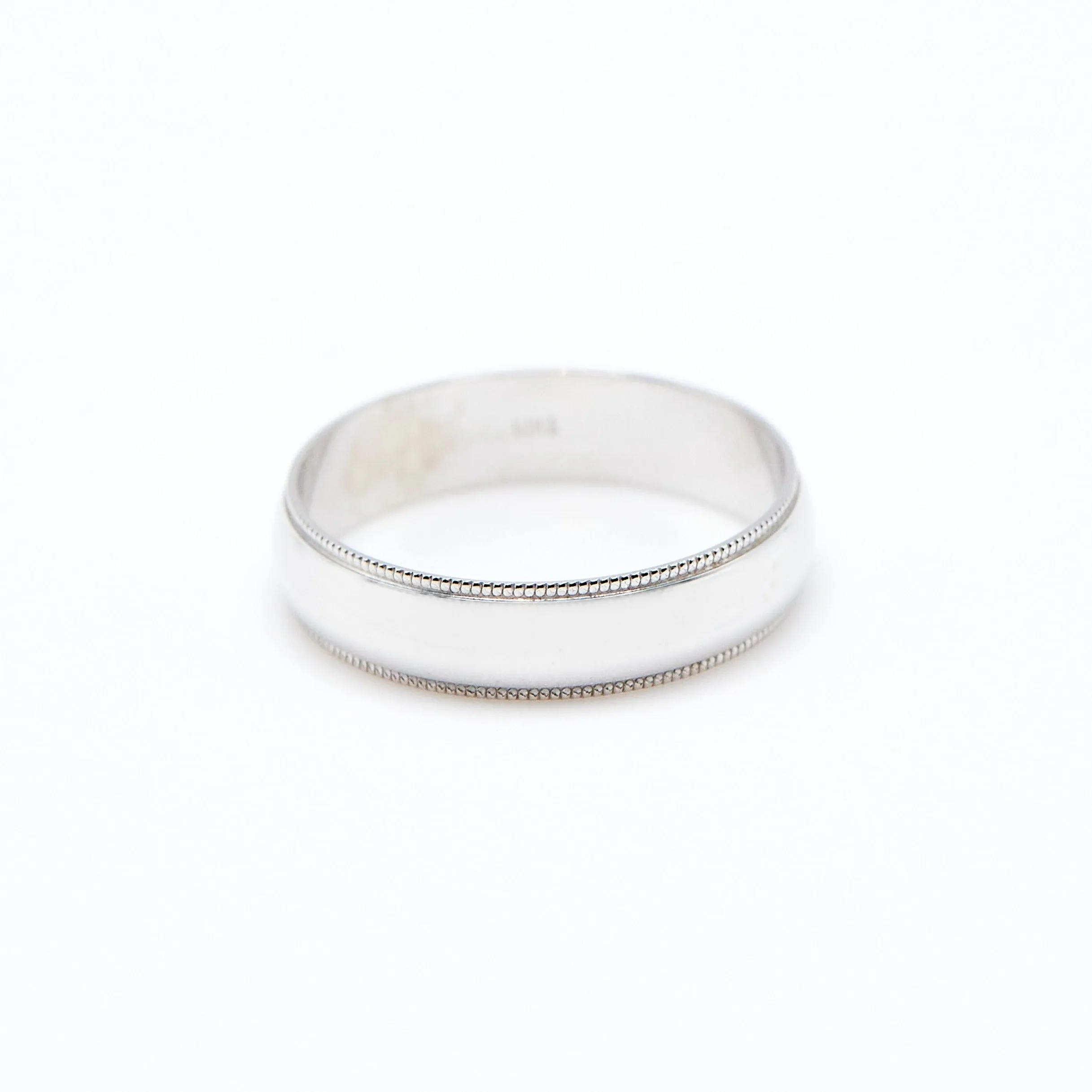 White Gold Milgrain Band