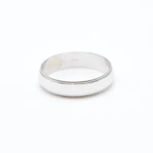 White Gold Milgrain Band