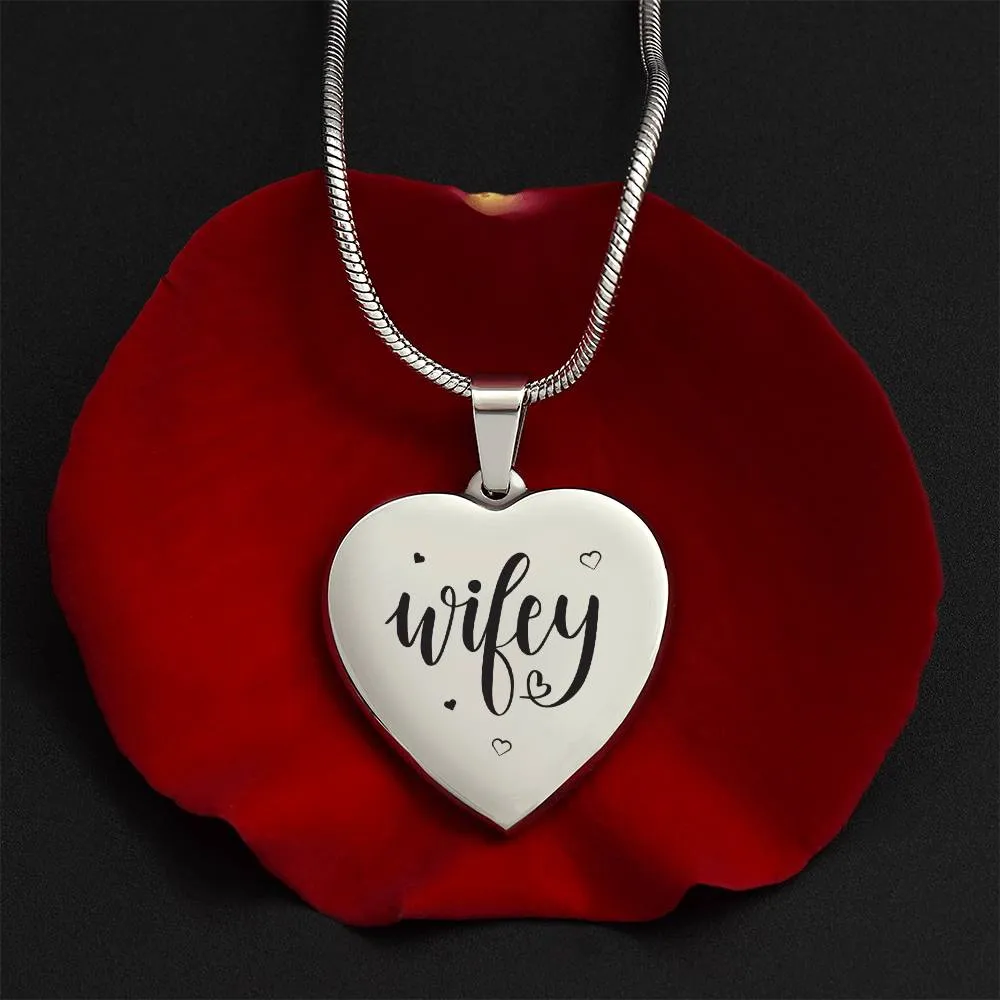 Wifey Necklace- personalize the back with your very own message!!