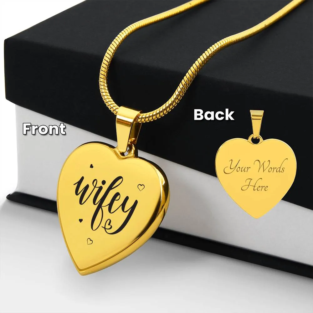 Wifey Necklace- personalize the back with your very own message!!