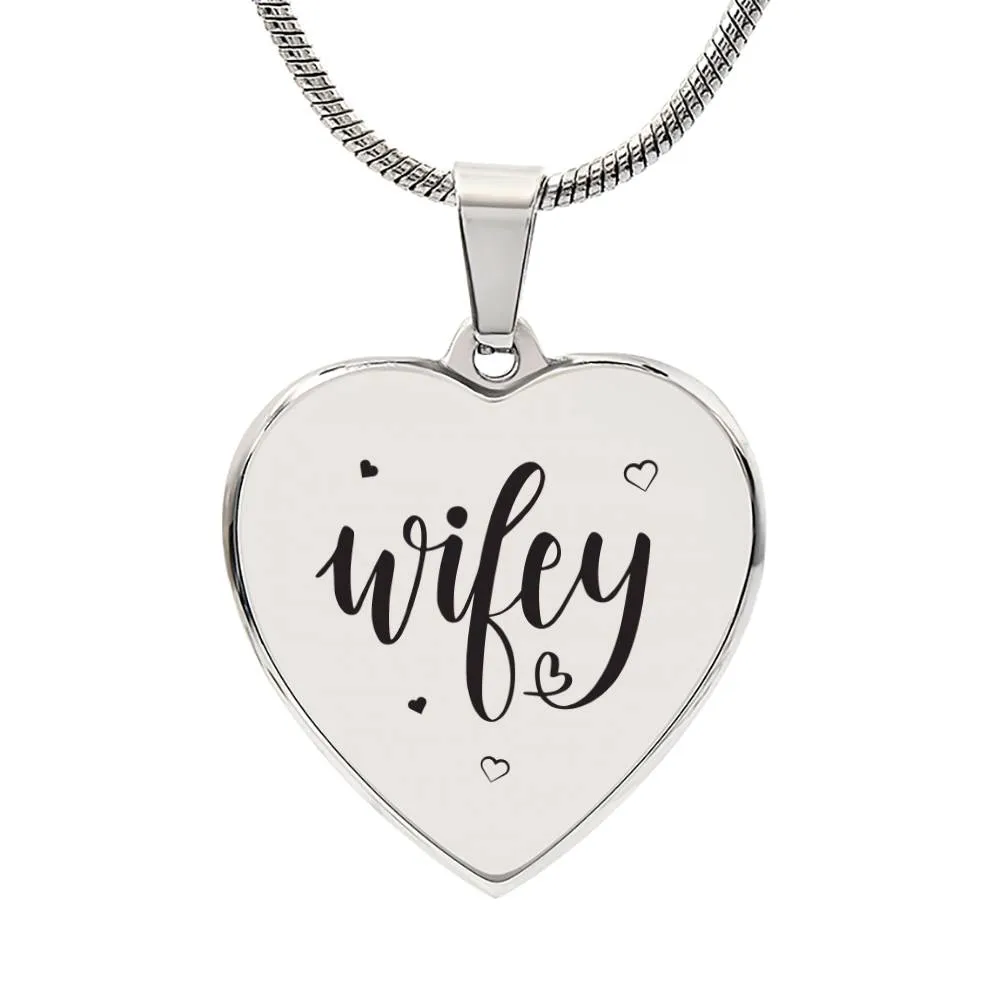 Wifey Necklace- personalize the back with your very own message!!
