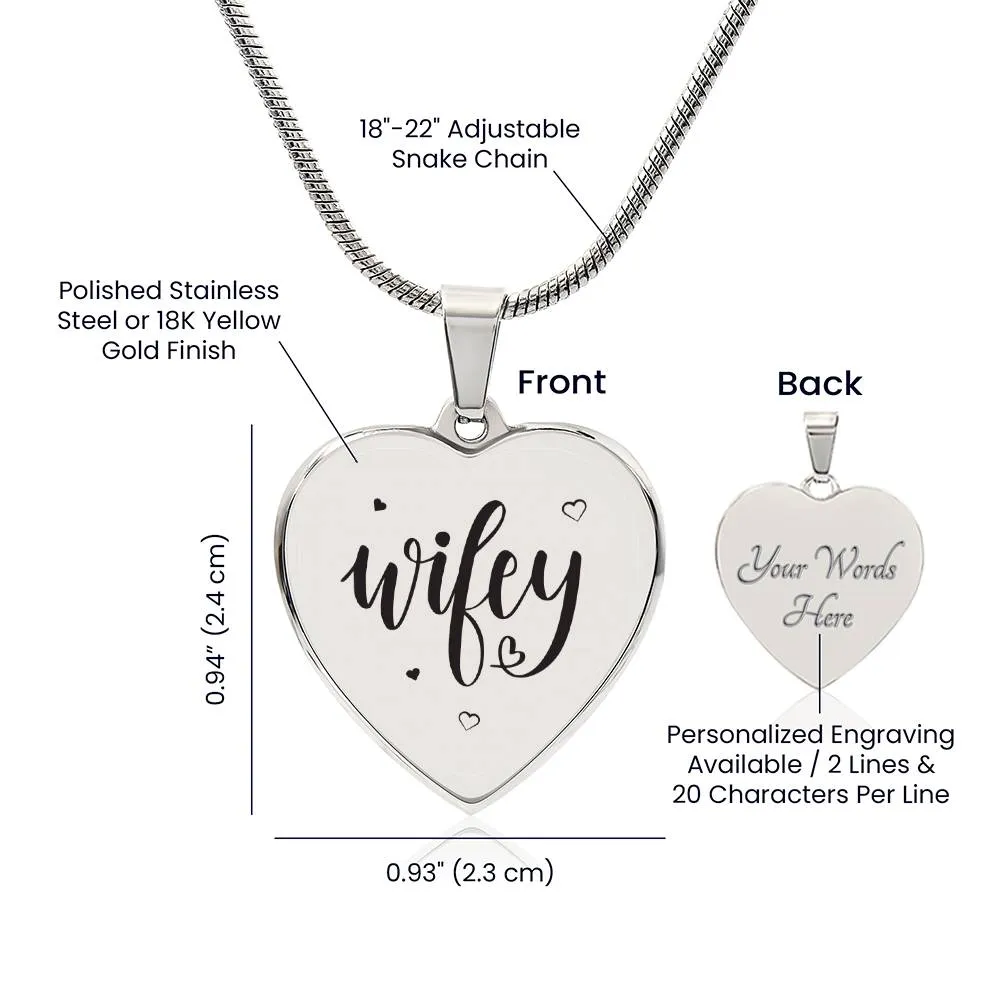 Wifey Necklace- personalize the back with your very own message!!