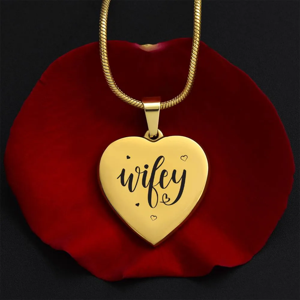 Wifey Necklace- personalize the back with your very own message!!