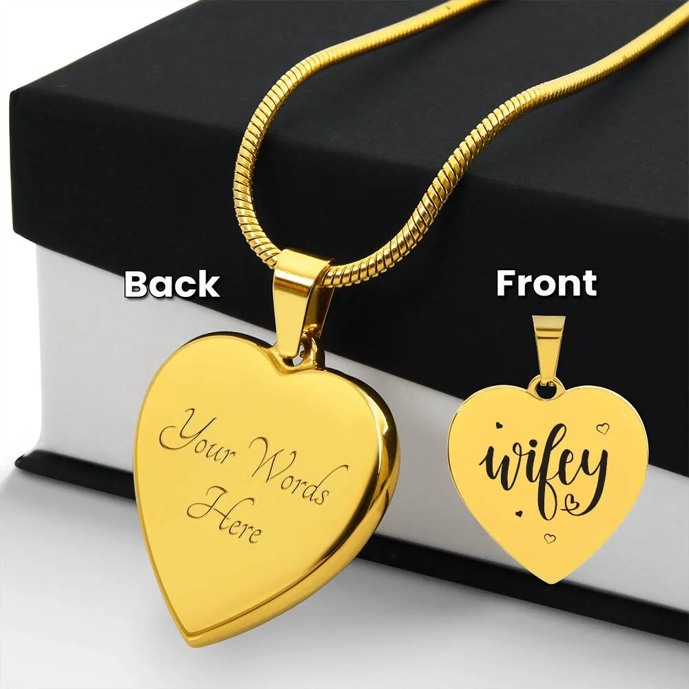 Wifey Necklace- personalize the back with your very own message!!