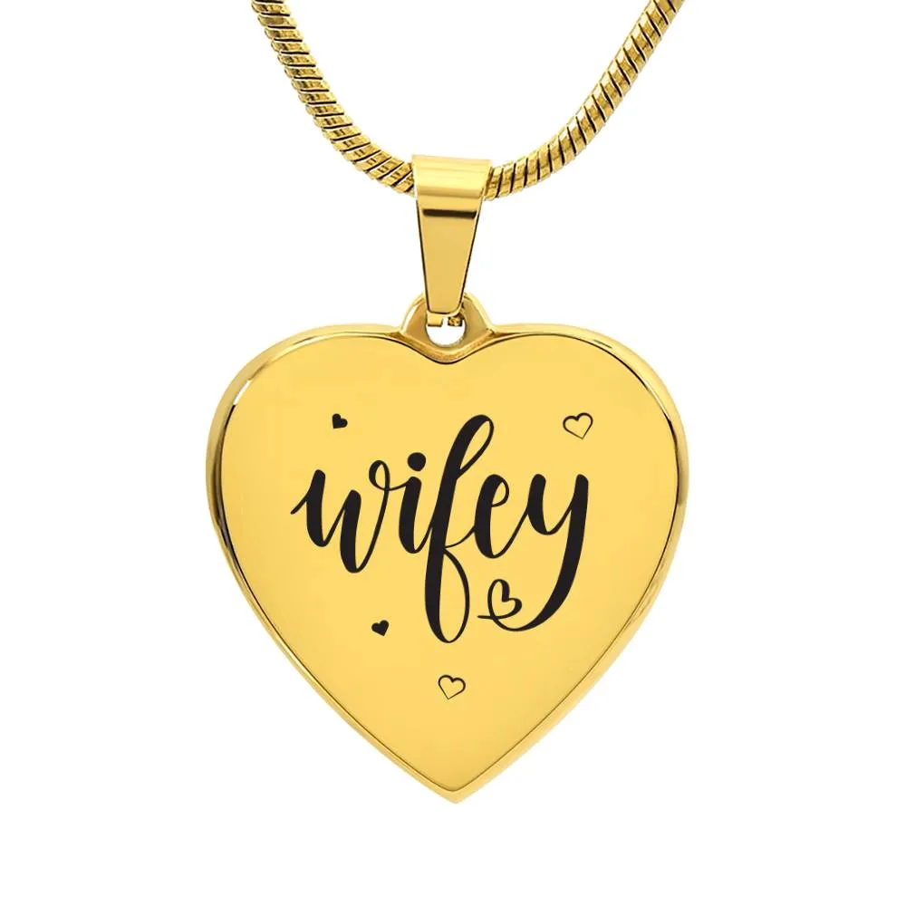 Wifey Necklace- personalize the back with your very own message!!