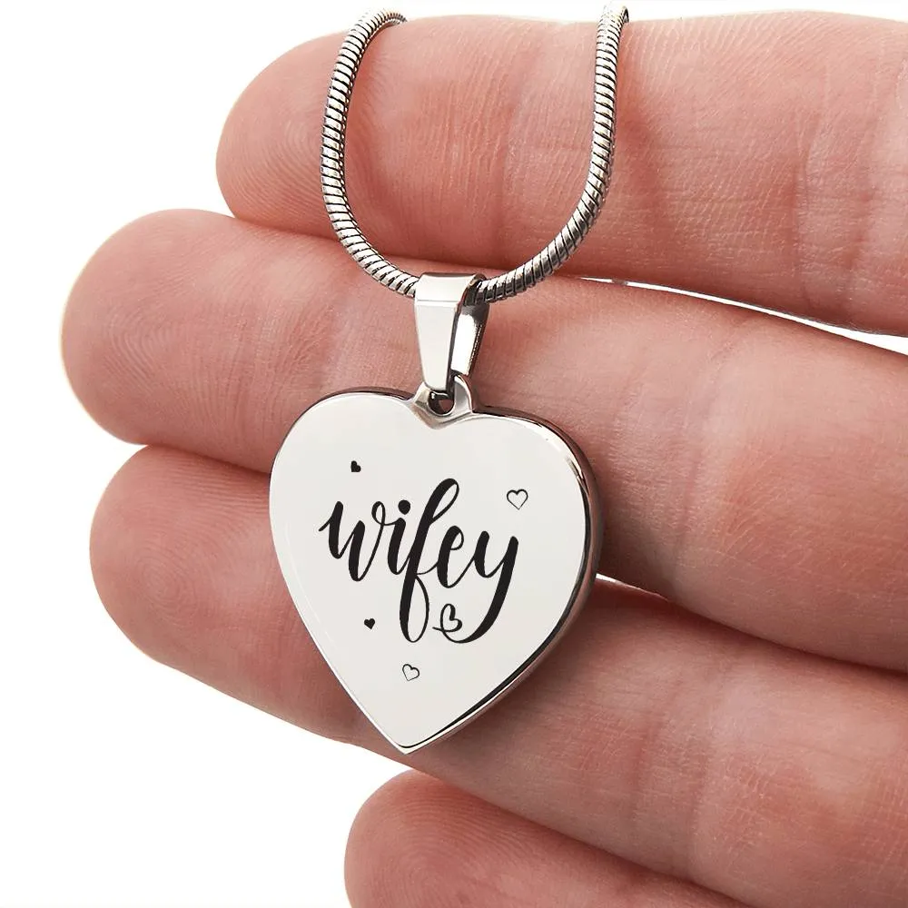 Wifey Necklace- personalize the back with your very own message!!