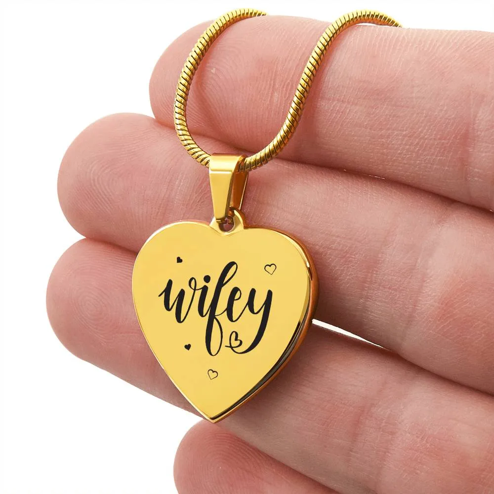 Wifey Necklace- personalize the back with your very own message!!