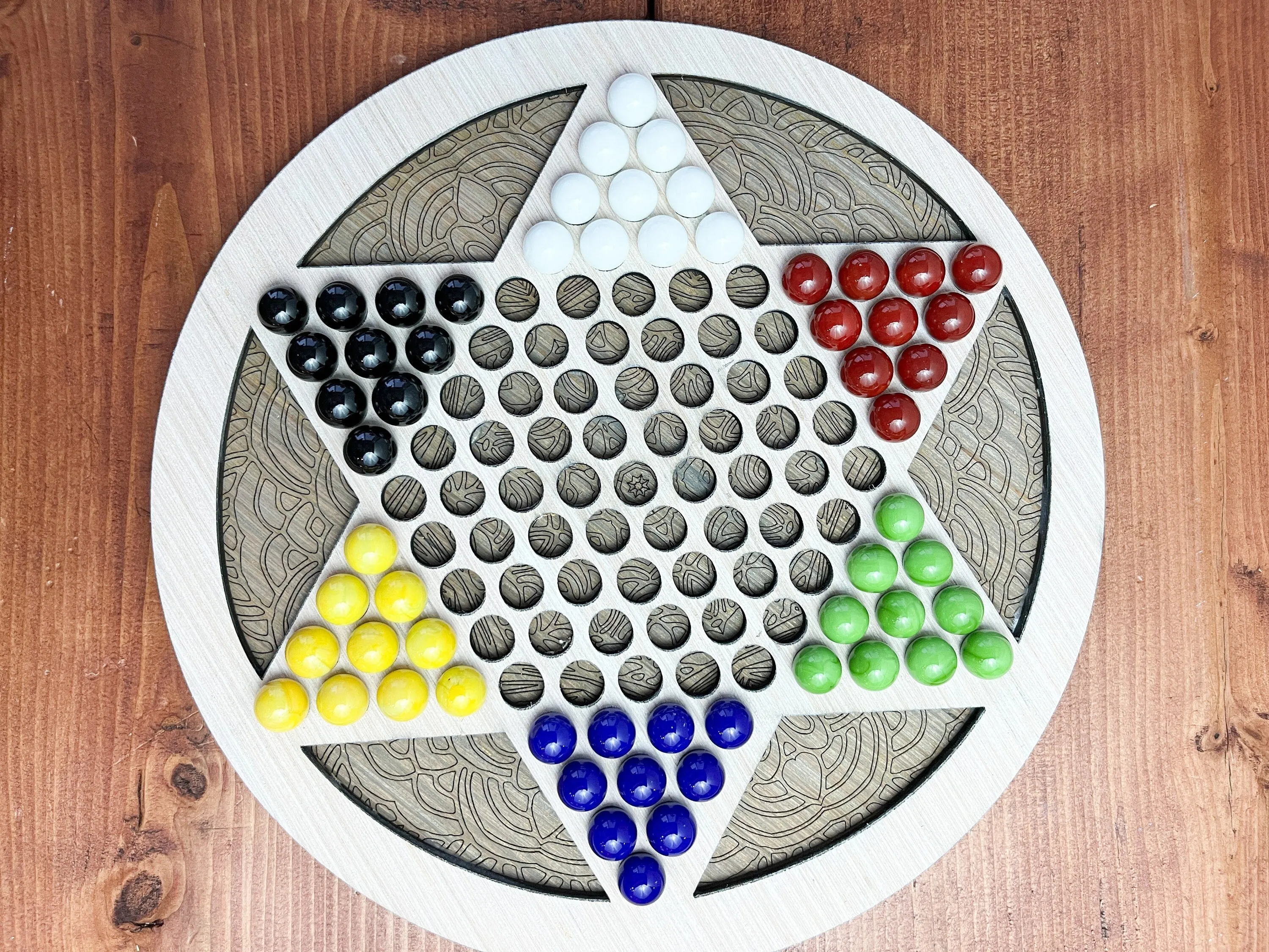 Wooden Chinese Checkers Board Game – Classic Kids Game – Fun Family Activity – Handmade Wooden Toy – Birthday Gift for Kids