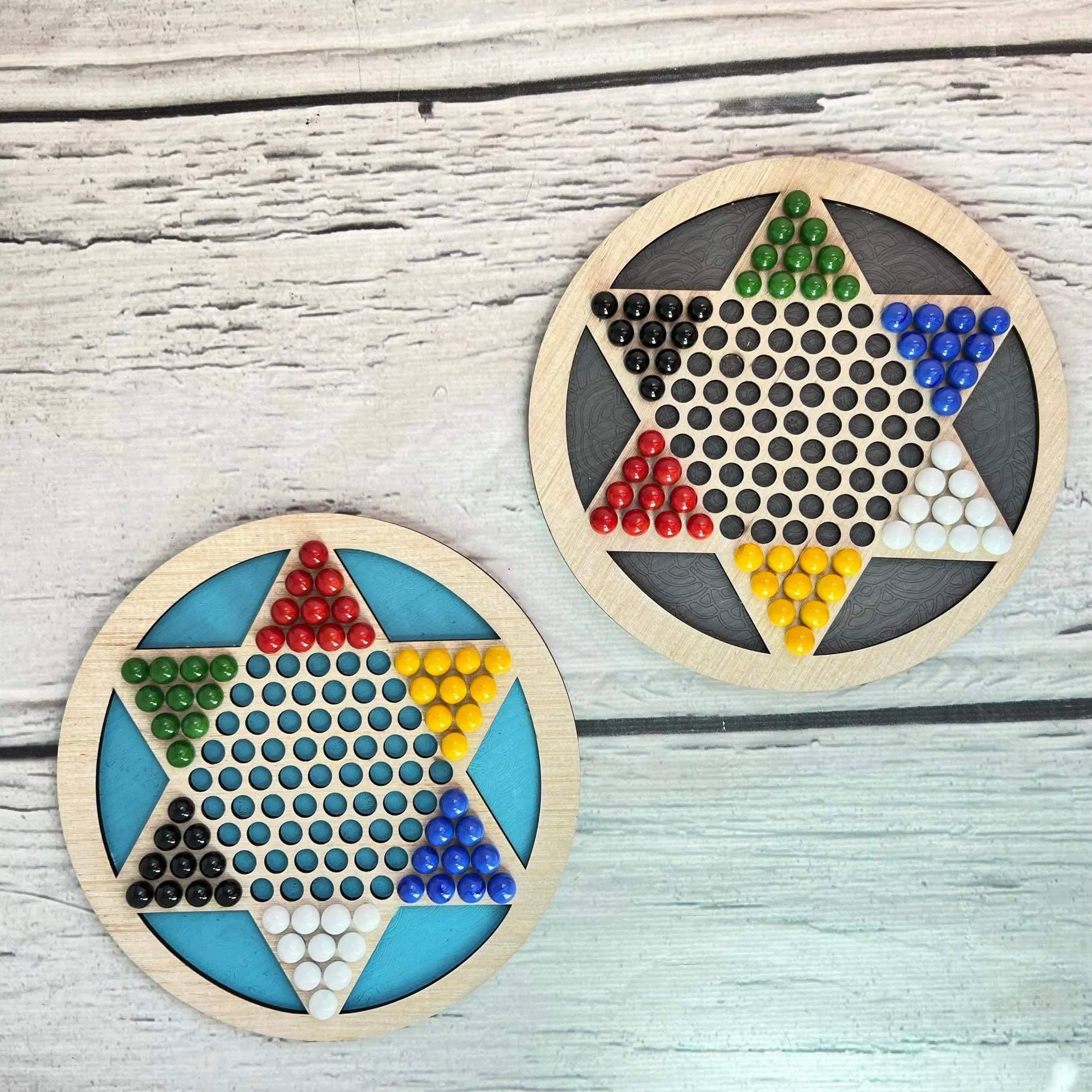 Wooden Chinese Checkers Board Game – Classic Kids Game – Fun Family Activity – Handmade Wooden Toy – Birthday Gift for Kids