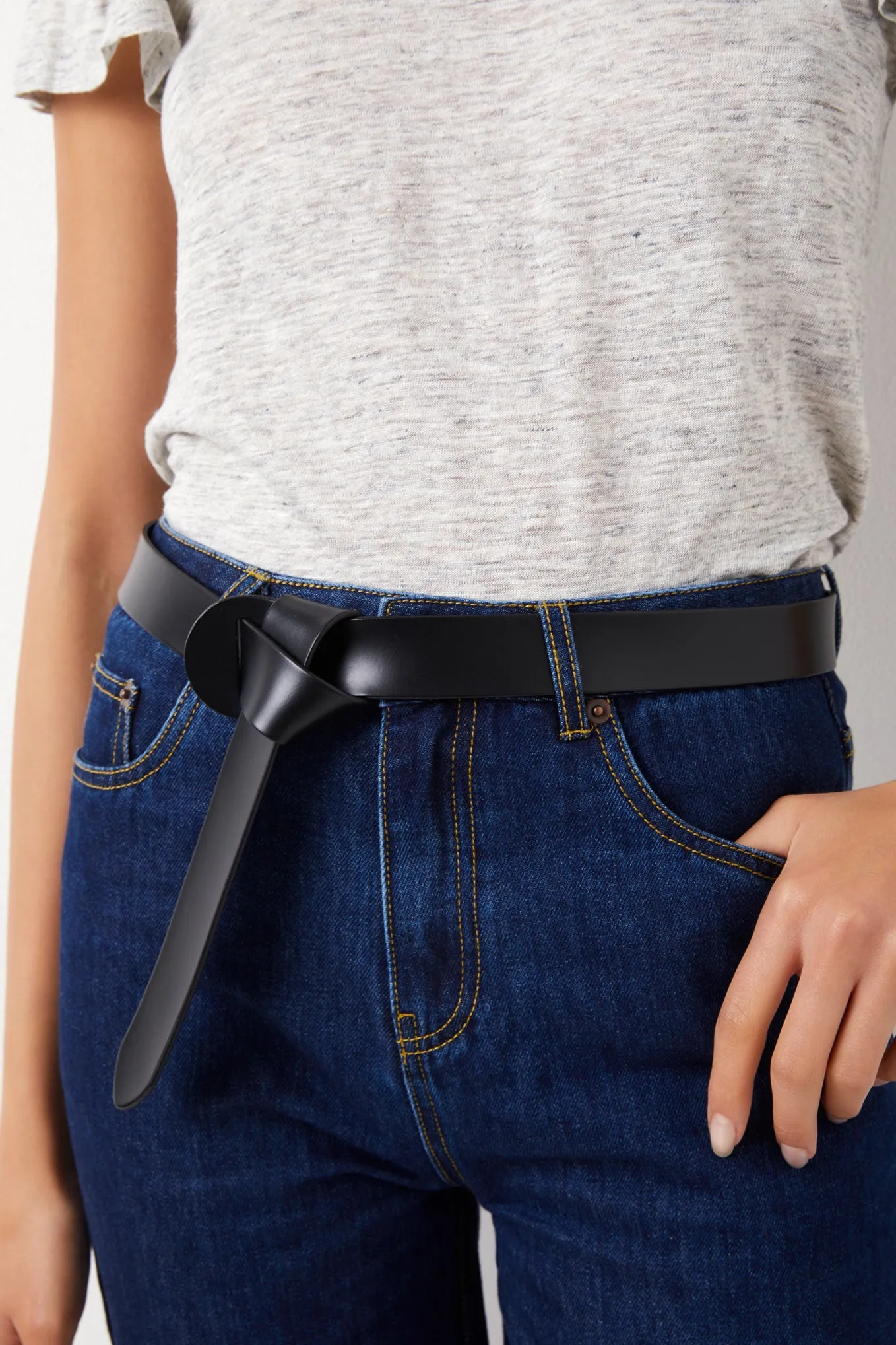 Wrap Leather Belt - Black