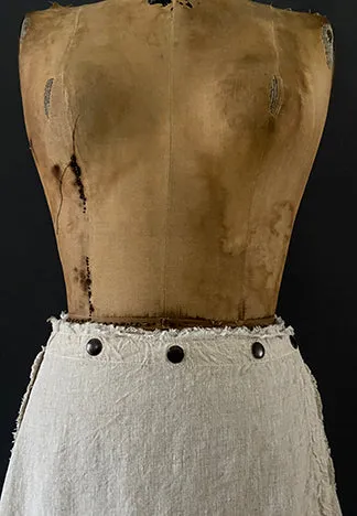 WRAP SNAP SKIRT LONG LINEN